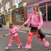 Kids Red and Pink Bandana Knitted Set