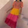 Tiered Orange and Pink Abigail Dress Petite