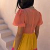 Tiered Orange and Pink Abigail Dress Petite