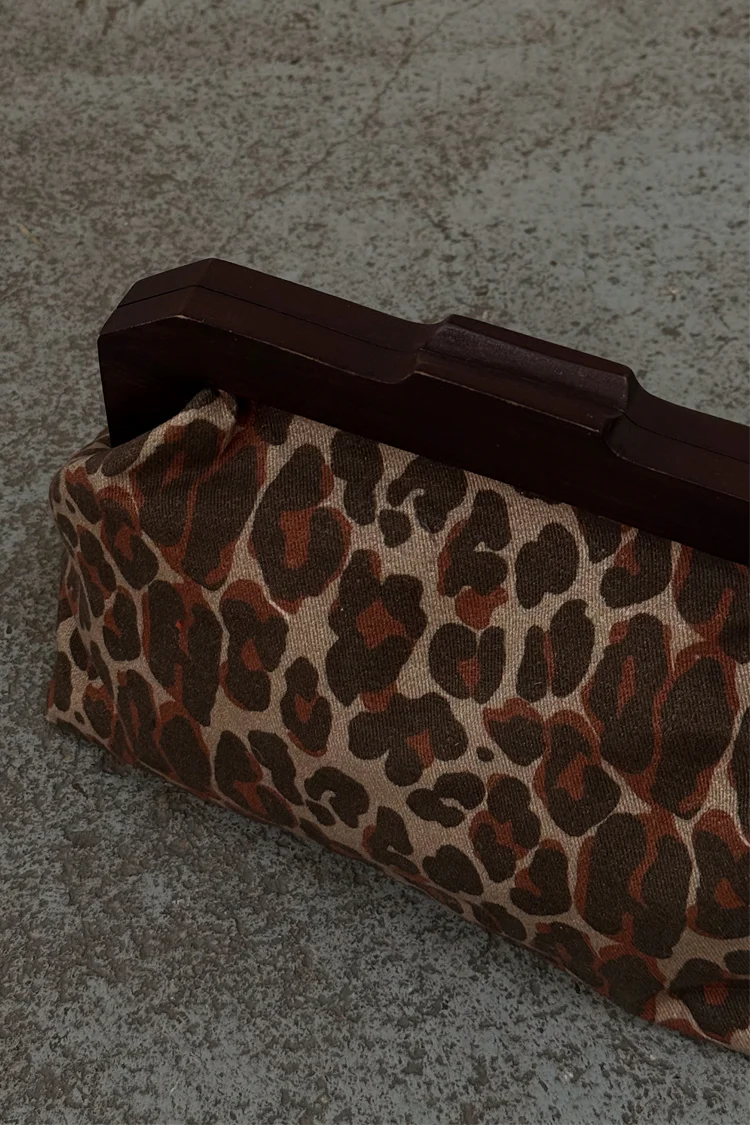 Lucia Leopard Denim Bag