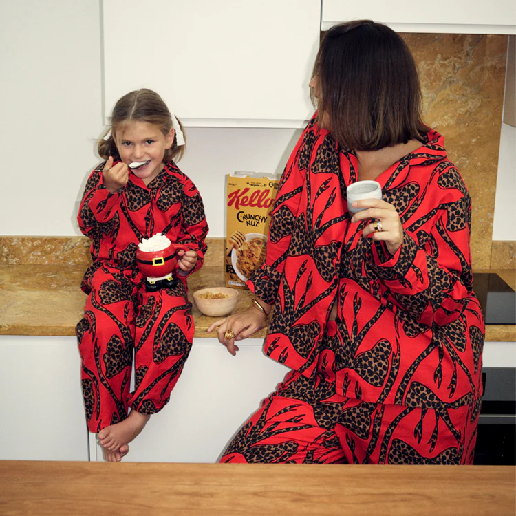 8452-kids-red-bow-cotton-button-through-pyjamas-1.webp Kids Red Bow Cotton Button Through Pyjamas
