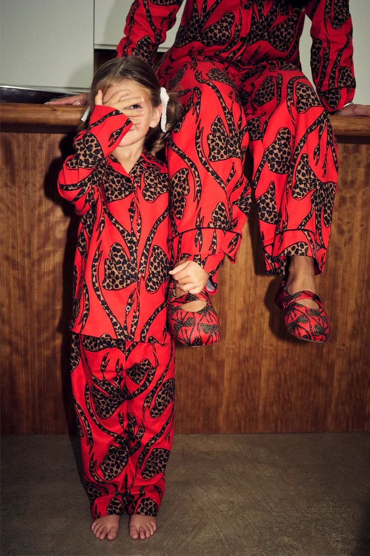 8452-kids-red-bow-cotton-button-through-pyjamas-2.webp Kids Red Bow Cotton Button Through Pyjamas