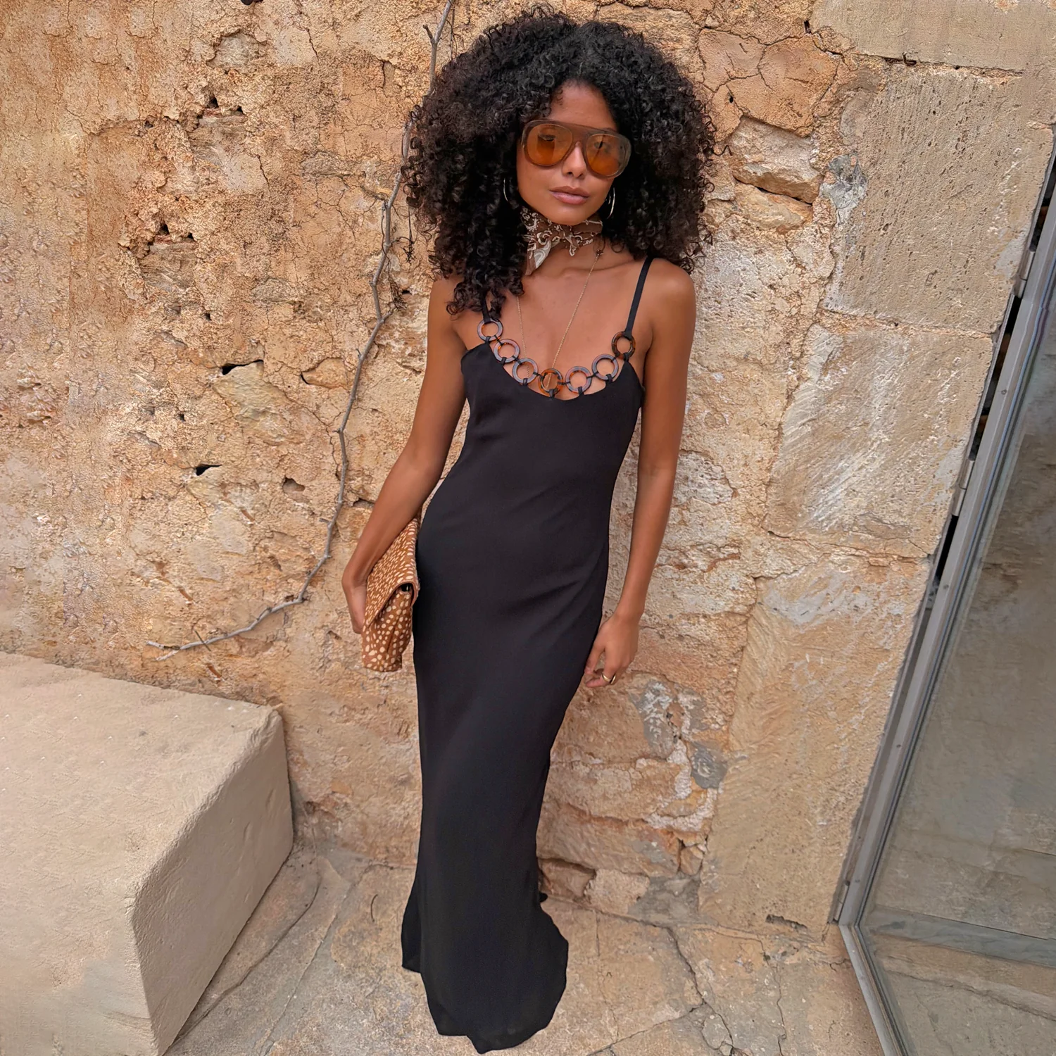 Black Sapna Dress with Ring Detail Petite