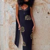 Black & Gold Simona Dress Petite