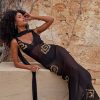 Black & Gold Simona Dress Petite