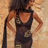 Black & Gold Simona Dress Petite