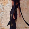 Black & Gold Simona Dress Petite