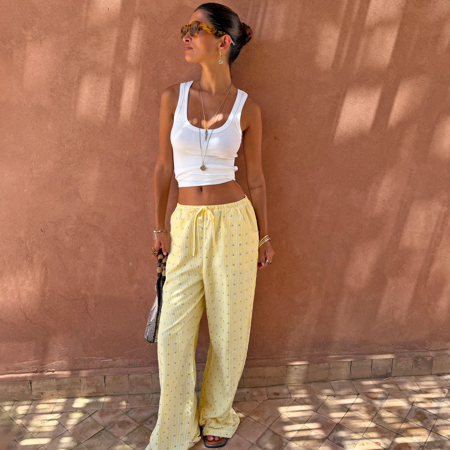 974-lemon-pinstripe-studded-ellie-trousers-1.webp Lemon Pinstripe Studded Ellie Trousers