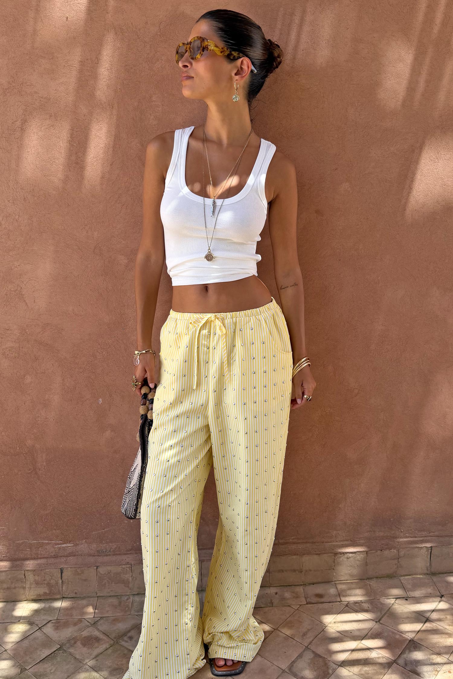974-lemon-pinstripe-studded-ellie-trousers-2.jpg Lemon Pinstripe Studded Ellie Trousers