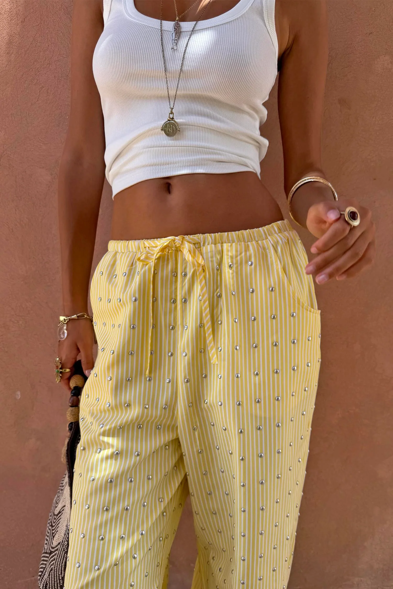 974-lemon-pinstripe-studded-ellie-trousers-3.webp Lemon Pinstripe Studded Ellie Trousers