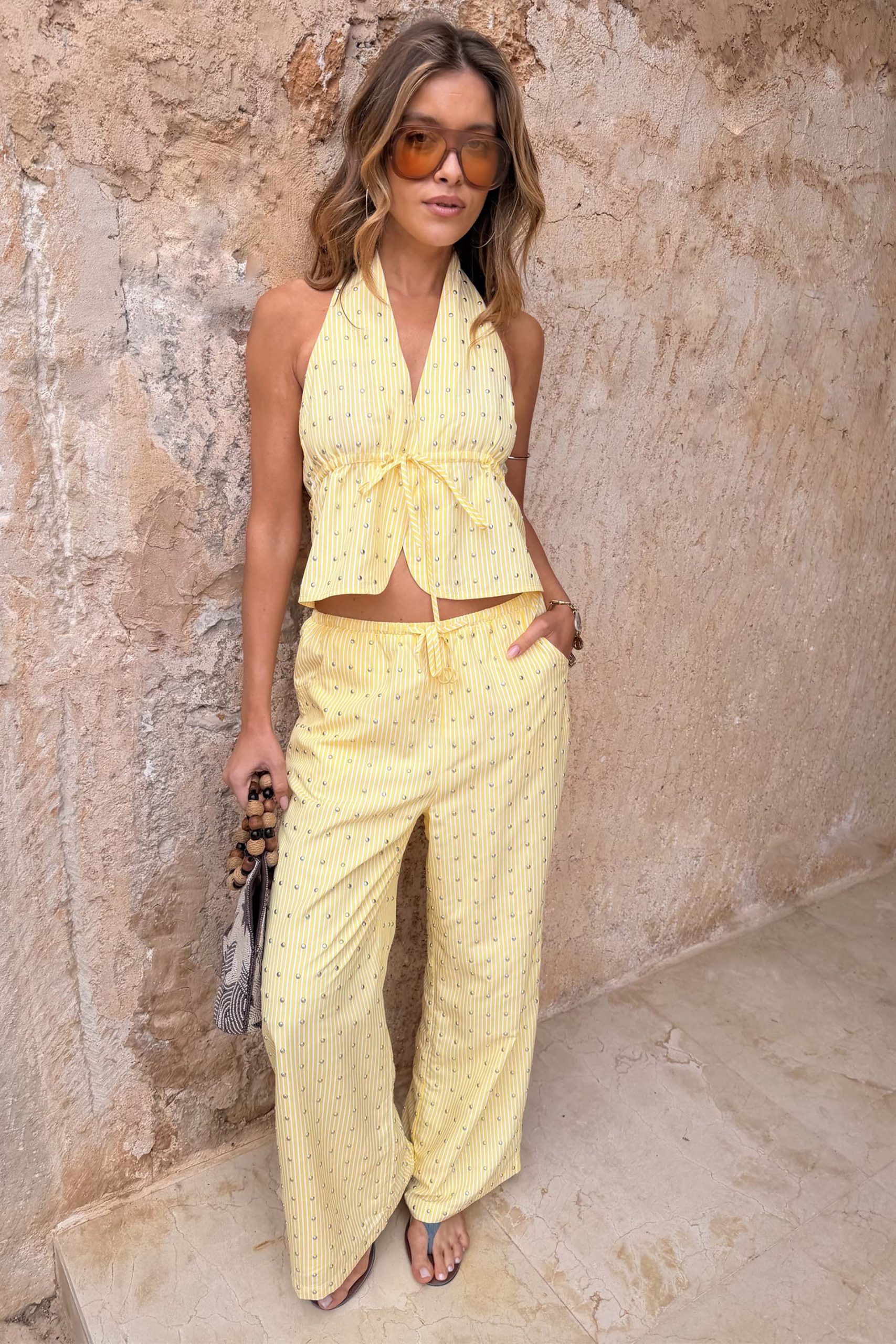 974-lemon-pinstripe-studded-ellie-trousers-4.jpg Lemon Pinstripe Studded Ellie Trousers