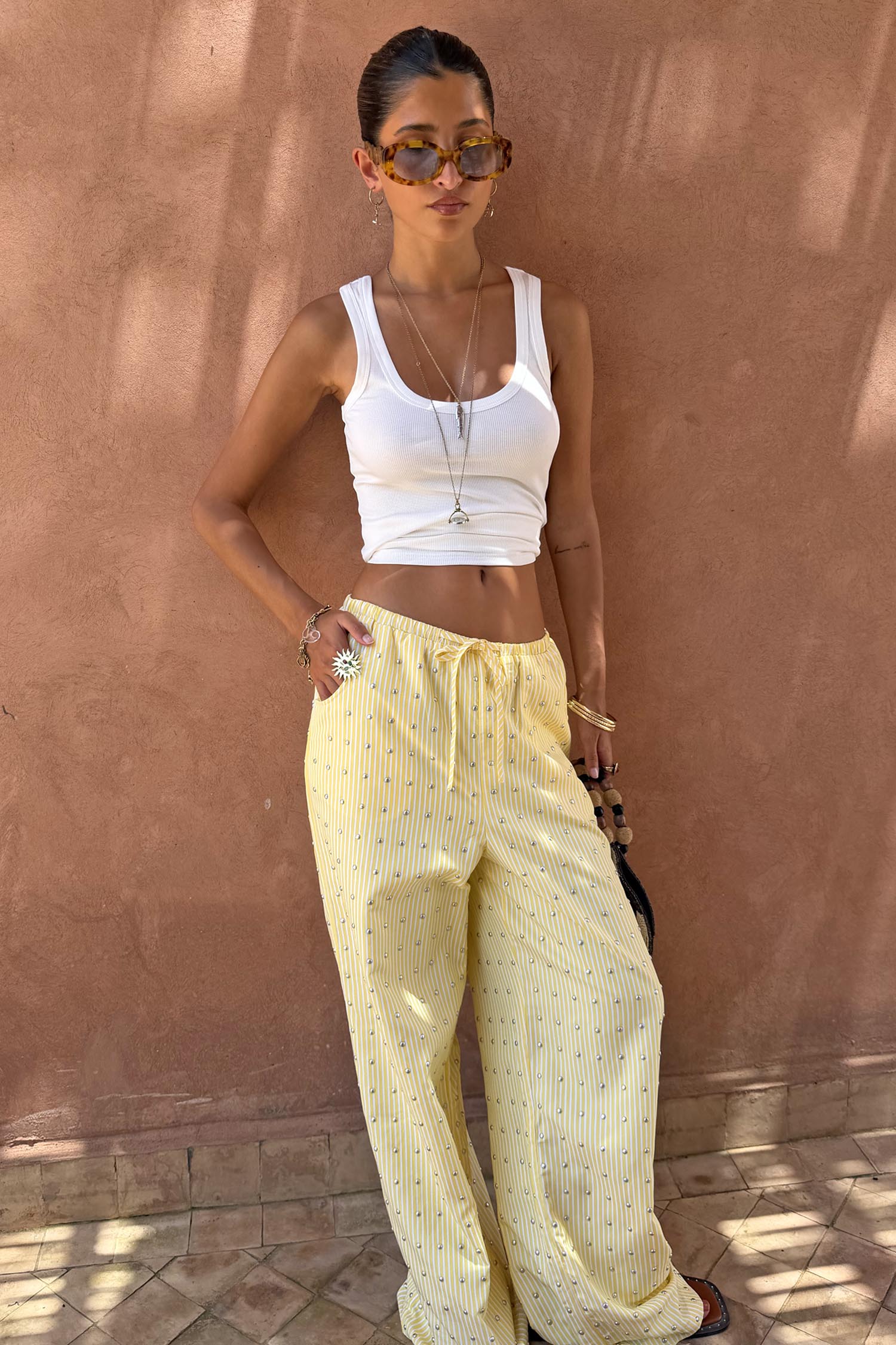 974-lemon-pinstripe-studded-ellie-trousers-7.jpg Lemon Pinstripe Studded Ellie Trousers